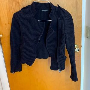 Black warm cross body jacket